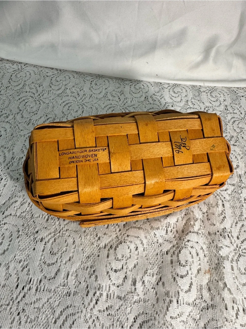 Longaberger 1996 Lavender Booking Basket Combo w Garden Liner and Protector